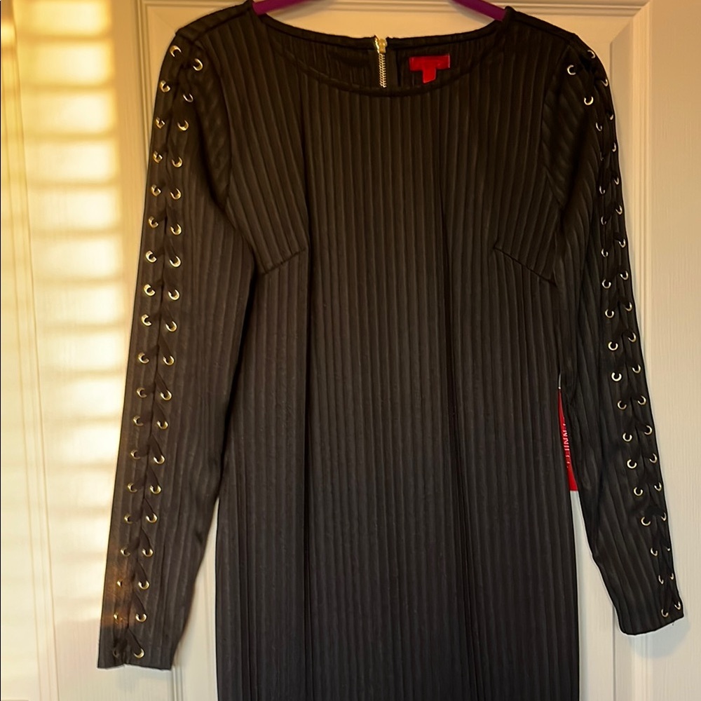 Jennifer Lopez Black Long Sleeve Sheath Dress - Picture 2 of 10